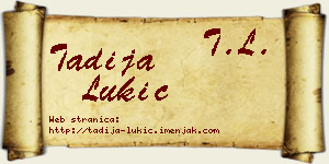 Tadija Lukić vizit kartica